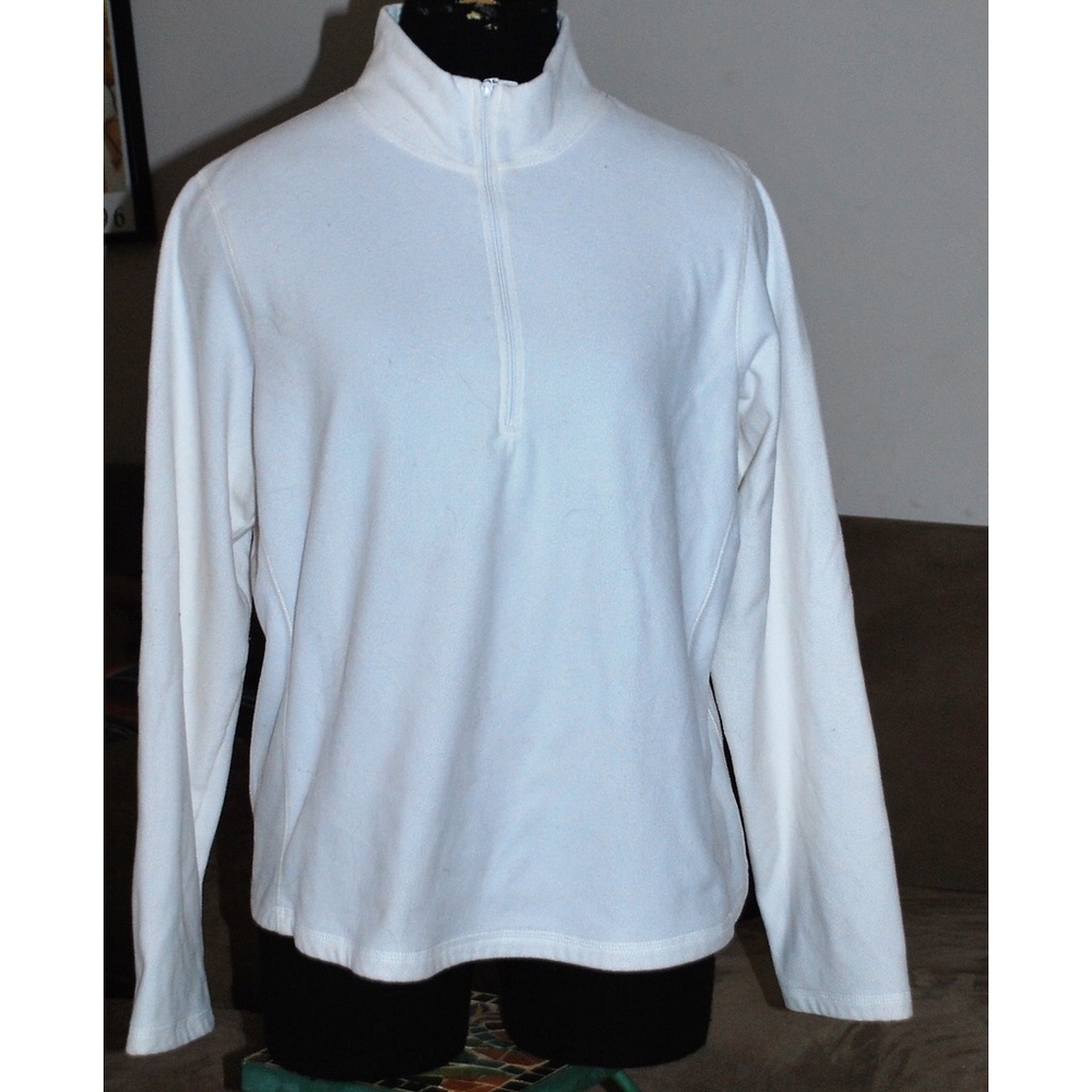 White Fleece Pullover, Gap, L